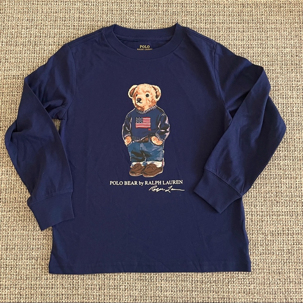 Polo Bear Ralph Lauren 🐻❤️🇺🇸 T-Shirt 5 BRAND NEW BNWOT 100% Navy Blue Cotton